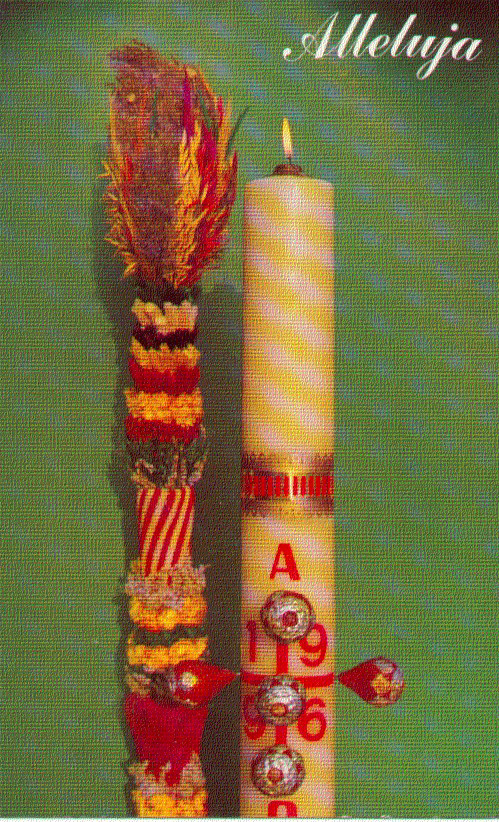 Polish Palm and Paschal Candle
