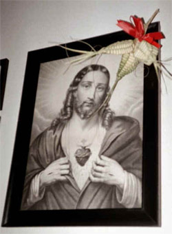 Sacred Heart with Wowen Easter Palms (c) 2001 Ann Gunkel